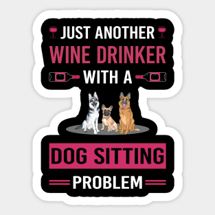 Wine Drinker Dog Sitting Sticker